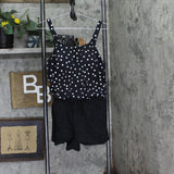 Swim Solutions Womens Polka Dot Romper One Piece Swimsuit Black / White 10
