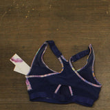 Jessica Simpson The Warm Up Juniors High-Impact Sports Bra Marble Neon Purple S