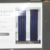 Regal Home Rod Pocket Light-Filtering Single Curtain Panel Navy Blue 50x84