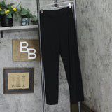 Ny Collection Womens Petite Cropped Pull On Pants with Sash PITP0788S Black PL