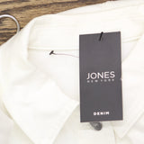 Jones New York Womens Patch Pocket Denim Jacket 10928933 Soft White XL