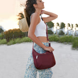 Travelon Anti-Theft Essentials East/West Hobo Bag 43486-510 Smoke Gray One Size