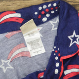 Nite Nite Muki Munki Youth Patriotic Boy Pajama Sleep Shirt Top Blue / Red XS