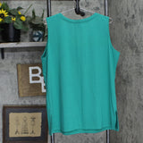 Womens Sleeveless V-Neck Shamrock Irish Graphic Tank Top Green 2XL