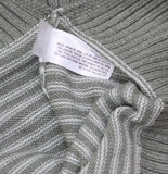 Universal Thread Collared V-Notch Striped Side-Slit Pullover Sweater Green S