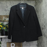 Requirements Wool Button Closure Long Sleeved Collared Jacket Coat Black 16