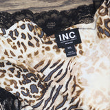INC International Concepts Shortie Pajama Set 2-Piece Mixed Animal Brown 2XL