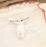 Aqua x Agua Bendita Button Front Floral Embroidered Top IBA29167 Ivory Multi L