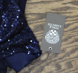 Vince Camuto Womens Crepe Trumpet Sequin-Cape Dress Gown VC2M3344 Navy Blue 2