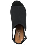 Style & Co. Peyyton Slingback Knit Dress Block Heel Shooties Black Beauty 7M