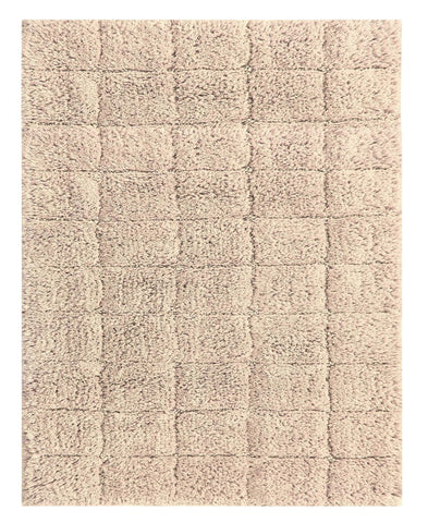Knightsbridge 100% Cotton Plush Summer Tile Bath Rug Mat Natural Brown 17x24