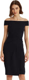 Lauren Ralph Lauren Crepe Off-The-Shoulder Dress Lighthouse Navy 6 253863510002