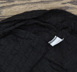 Ny Collection Womens Petite 3/4 Sleeve Honeycomb Half Zip Shirt Top Black PM
