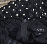 B. Darlin Juniors Pearl-Embellished Bodycon Glitter Dress Black / White 13/14