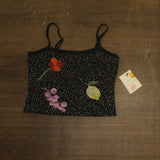 Aqua X Lisa Says Gah Allover Embellished Crop Top IBO29009 Black XS