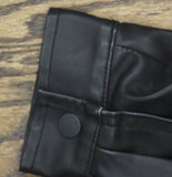 Universal Thread Faux Leather Full Zip Snap Closure Bomber Jacket Black M