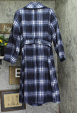Ava & Viv Belted Shawl Collar Long Coat 94675527 Blue Multi 1X