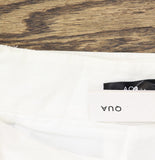 Aqua Lace Trim Belted Linen Blend Side Zip Shorts IPO81181 White XS