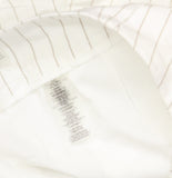 Calvin Klein Womens Pinstriped Pleated Pants Linen Blend Lined White / Khaki 14