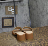 Stuart Weitzman Womens Cayman Block Heel Sandal SE013 Tan Brown 7B