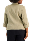 Kasper Womens Plus Size Zippered-Pocket Blazer 10841619
