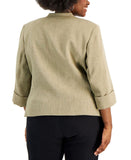 Kasper Womens Plus Size Zippered-Pocket Blazer 10841619
