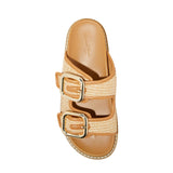 Universal Thread Collin Wide Width Double Buckle Footbed Sandals Tan Brown 10W