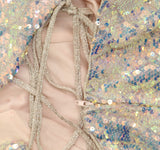 Say Yes To The Prom Back Iridescent Sequin Prom Dress Gown Pink / Multi 7 / 8