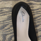 Clarks Womens Linvale Jerica Pump Heeled Shoes 26137208 Black Leather 8M