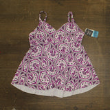 Swim Solutions Printed Tankini Swim Top 806834 Magenta Purple 16