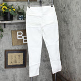 DG2 by Diane Gilman Virtual Stretch Beaded Accent Skinny Jeans White 10 Tall