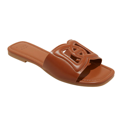 A New Day Womens Deidra Slide Sandals 92611841 Cognac Brown 8M