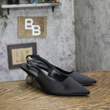 A New Day Simone Rhinestone Ball Slingback Heels 94660896 Black 8M