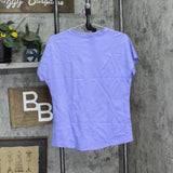 Isaac Mizrahi Live! Essentials Womens Pima Dolman Sleeve T-Shirt Tee Blue Iris S