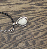 Premier Design Pendant Rolo Chain Necklace Bracelet Silver Gray / Red 15'' + 4''
