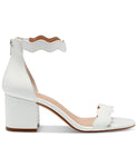 INC International Concepts Hadwin Faux Leather Block Heel Heels White Smooth 10M