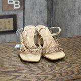 A New Day Women's Mirabel Strappy Heels 89530584 Beige Brown 8M