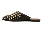 A New Day Channing Studded Slip-On Mule Flats 91636454 Jet Black / Gold 7M