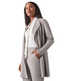 Kasper Womens Draped Open Front Jacket 10909049 Pebble GRay XL