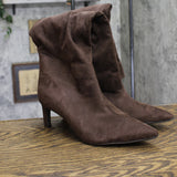 A New Day Justice Faux Suede Mid-Calf Boots with Cone Heel 94568893 Brown 9M