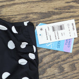 Swim Solutions Control V-Neck Polka Dot Tankini Swim Top Vintage Dotty Black 24W