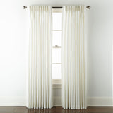 Liz Claiborne Back Tab Light-Filtering Single Curtain Panel Bright White 50x84