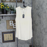 24seven Comfort Apparel Plus Size V-neck Sleeveless Rounded Hemline Top P0202070