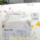 Great Bay Home Marianne Floral 3-Piece Quilt Set Colorful Bouquets White King