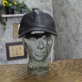 Aqua Vegan Leather Baseball Cap with Adjustable Buckle HT24944 Black