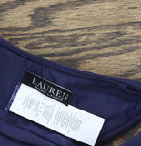 Lauren Ralph Lauren Air Banded Modern V-Neck Bikini Swim Top Dark Navy Blue 8