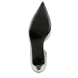 Naturalizer Gallent Pointed Toe Kitten Heel Pumps Silver Metallic Gray 7.5M