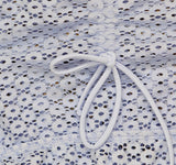 Salt + Cove Crochet Front-Drawstring Romper Cover Up Cornflower Blue XS