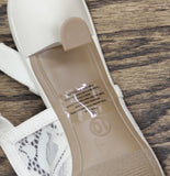 A New Day Womens Milan Slingback Pumps Lace 93708032 Cream Off White 10M