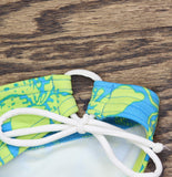 Speedo Womens Hana Floral Printed Side Tie Bikini Bottom Blue / Green XS